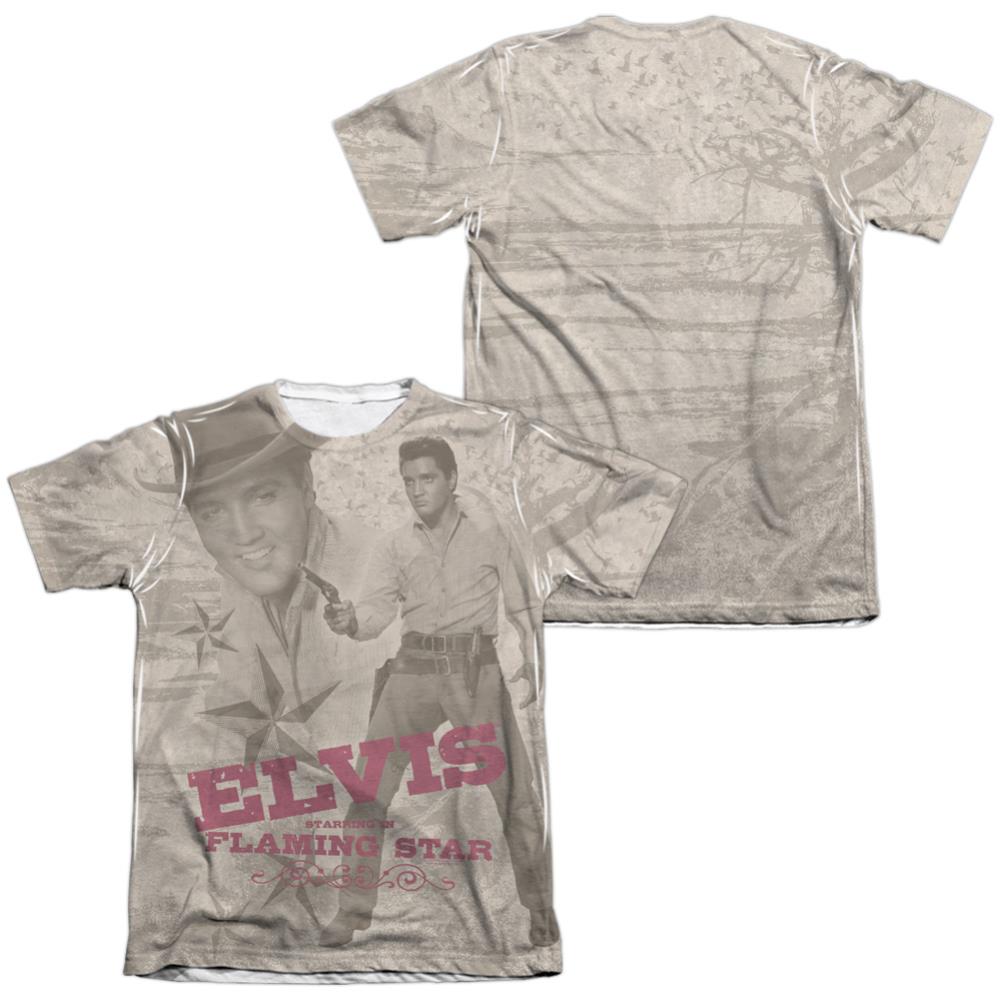 Elvis Presley Flaming Star Men's Regular Fit Poly Cotton Short-Sleeve T-Shirt