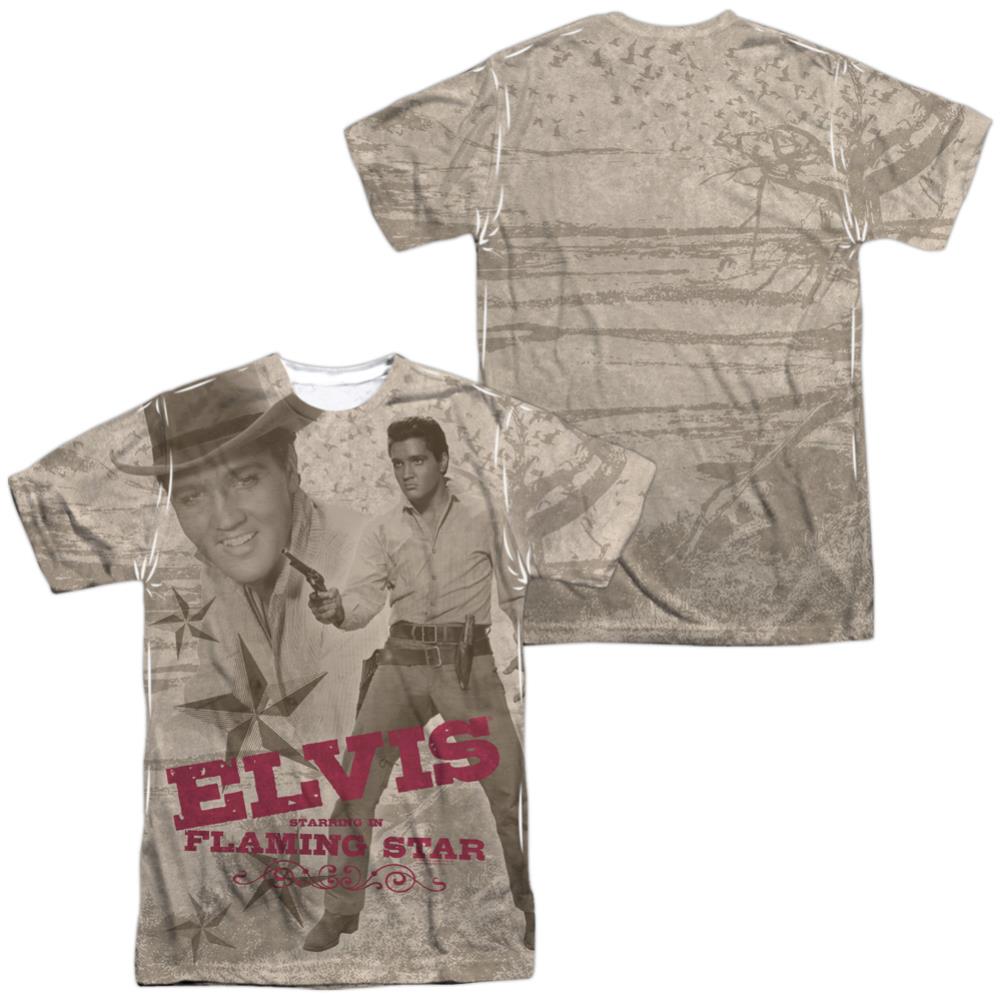 Elvis Presley Flaming Star Men's Regular Fit Polyester Short-Sleeve T-Shirt