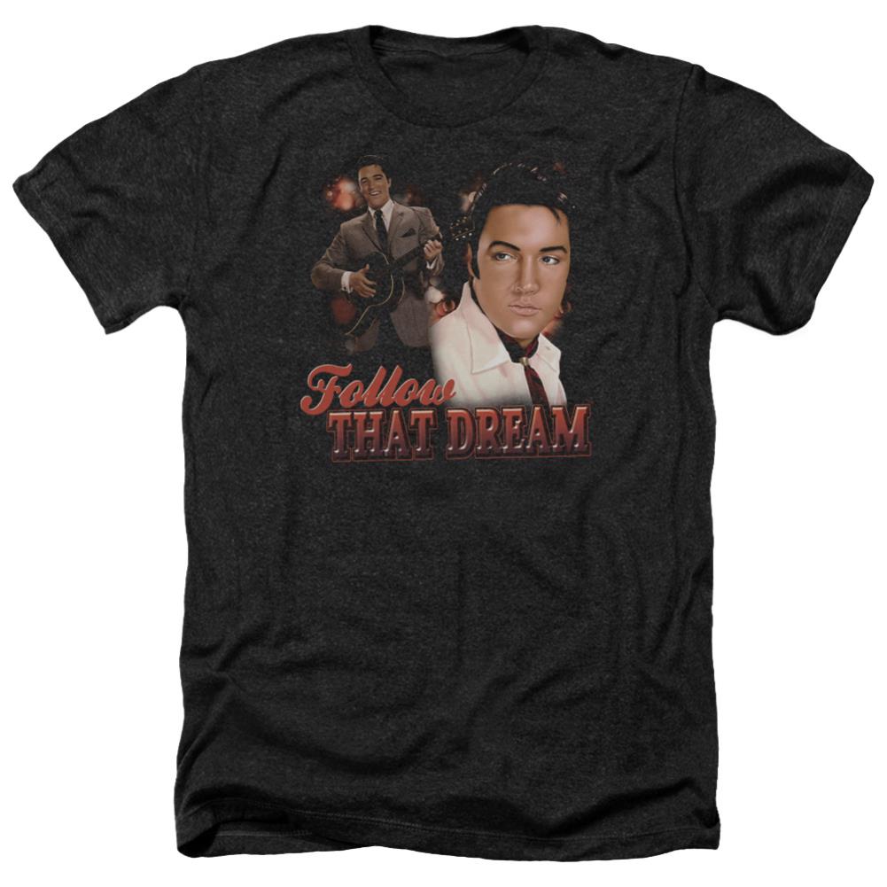 Elvis Presley Follow That Dream Men's 30/1 Heather 60 40 Poly Short-Sleeve T-Shirt