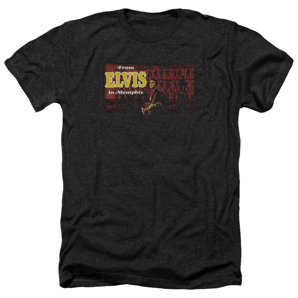 Elvis Presley From Elvis In Memphis Men's 30/1 Heather 60 40 Poly Short-Sleeve T-Shirt