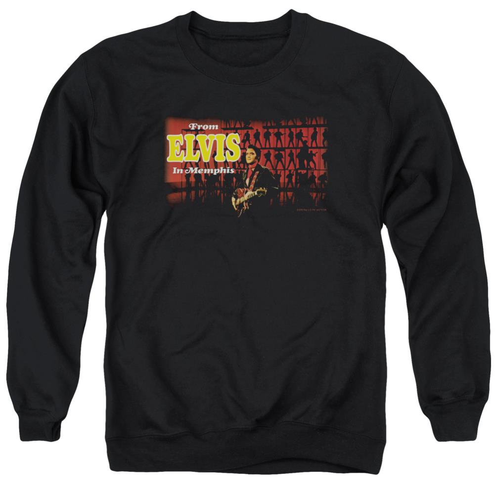 Elvis Presley From Elvis In Memphis Men's Crewneck 50 50 Poly Long-Sleeve T-Shirt