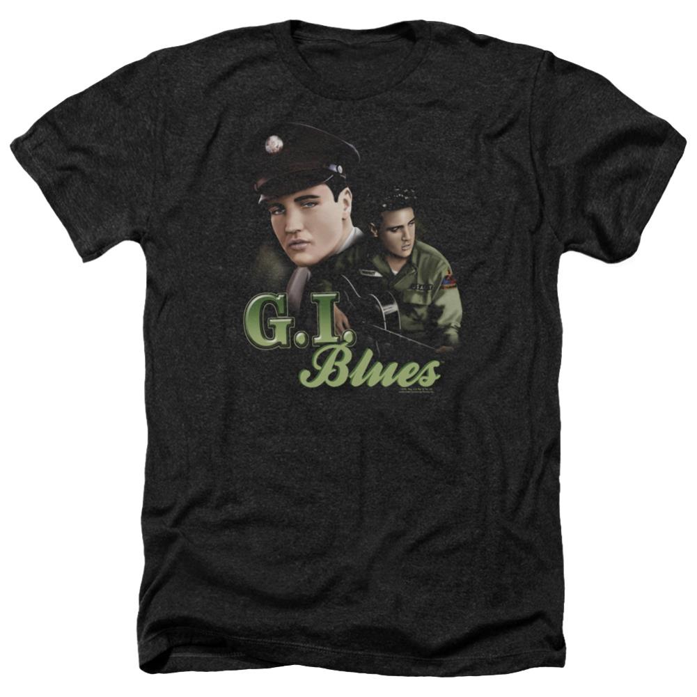 Elvis Presley G I Blues Men's 30/1 Heather 60 40 Poly Short-Sleeve T-Shirt