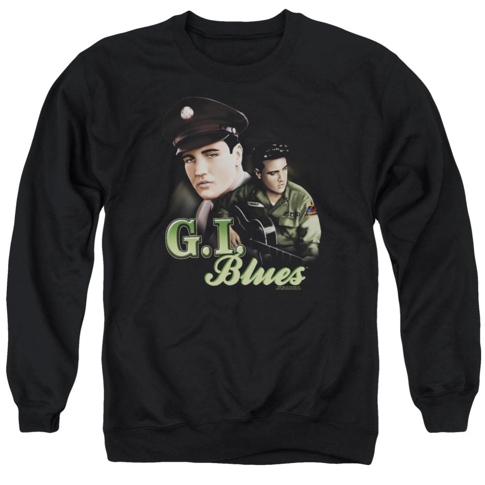 Elvis Presley G I Blues Men's Crewneck 50 50 Poly Long-Sleeve T-Shirt
