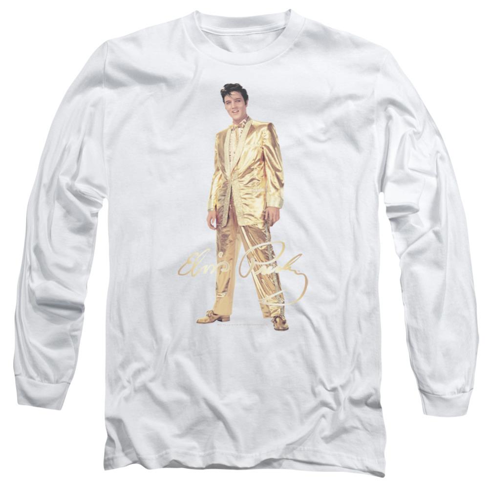 Elvis Presley Gold Lame Suit Men's 18/1 Cotton Long-Sleeve T-Shirt
