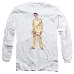 Elvis Presley Gold Lame Suit Men's 18/1 Cotton Long-Sleeve T-Shirt