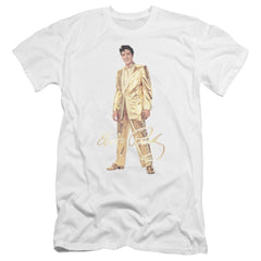 Elvis Presley Gold Lame Suit Men's Ultra-Soft 30/1 Cotton Slim Short-Sleeve T-Shirt