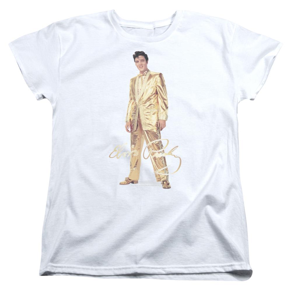 Elvis Presley Gold Lame Suit Women's 18/1 Cotton Short-Sleeve T-Shirt