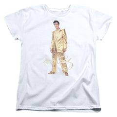 Elvis Presley Gold Lame Suit Women's 18/1 Cotton Short-Sleeve T-Shirt