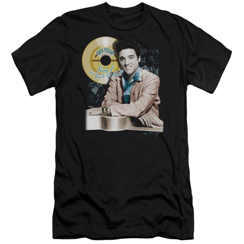 Elvis Presley Gold Record Men's Ultra-Soft 30/1 Cotton Slim Short-Sleeve T-Shirt