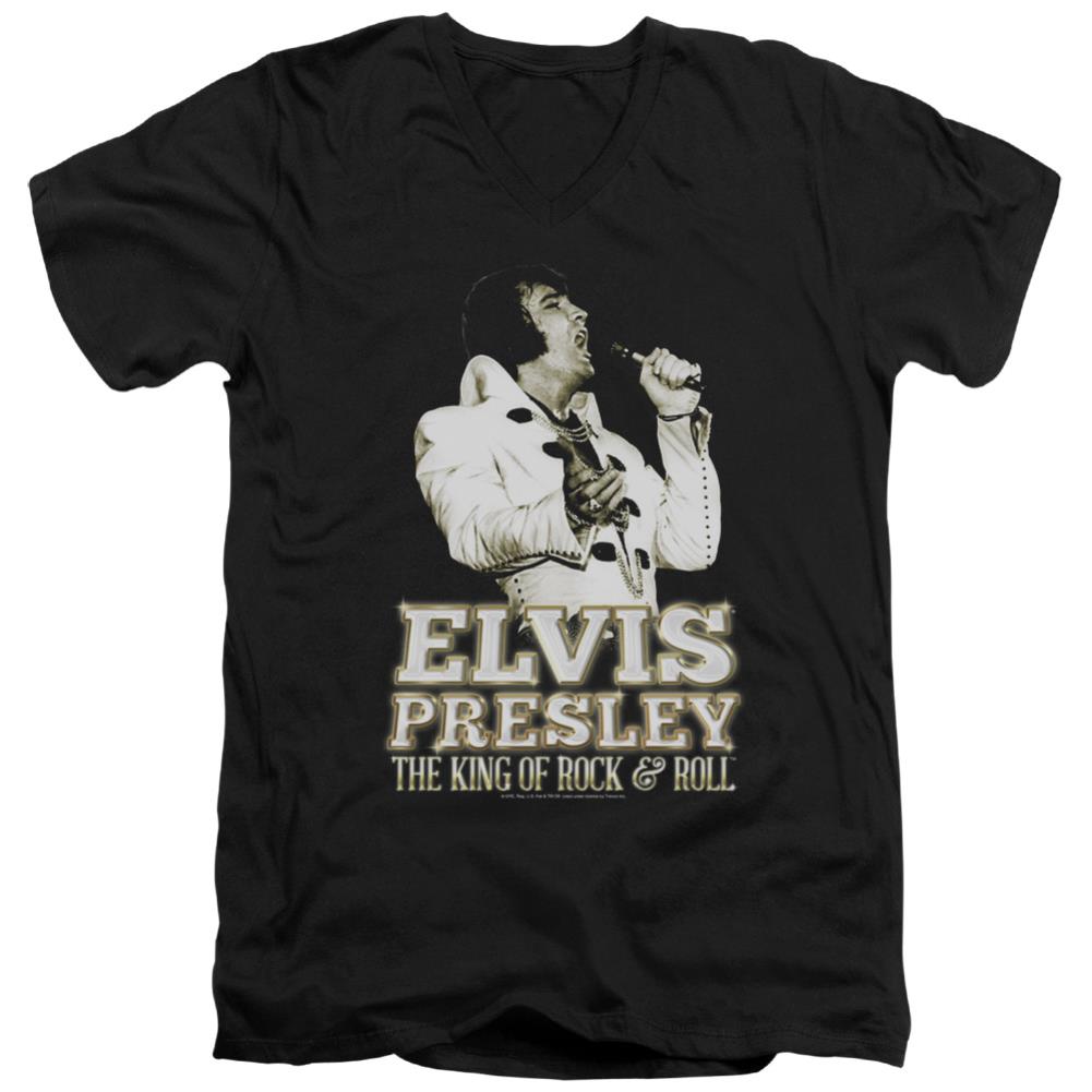 Elvis Presley Golden Men's 30/1 Cotton Slim V-Neck T-Shirt