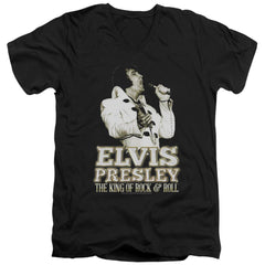 Elvis Presley Golden Men's 30/1 Cotton Slim V-Neck T-Shirt