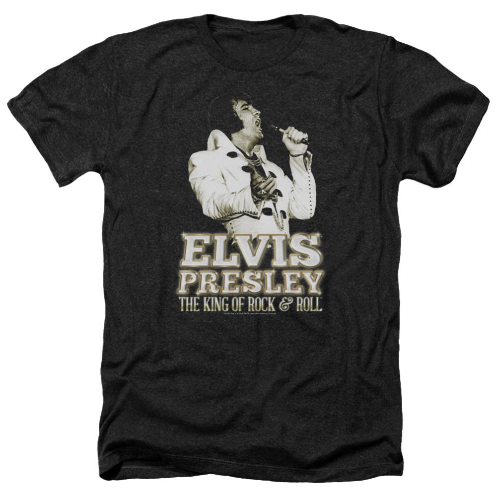 Elvis Presley Golden Men's 30/1 Heather 60 40 Poly Short-Sleeve T-Shirt