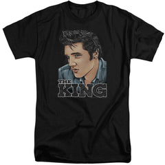 Elvis Presley Graphic King Men's 18/1 Tall Cotton Short-Sleeve T-Shirt