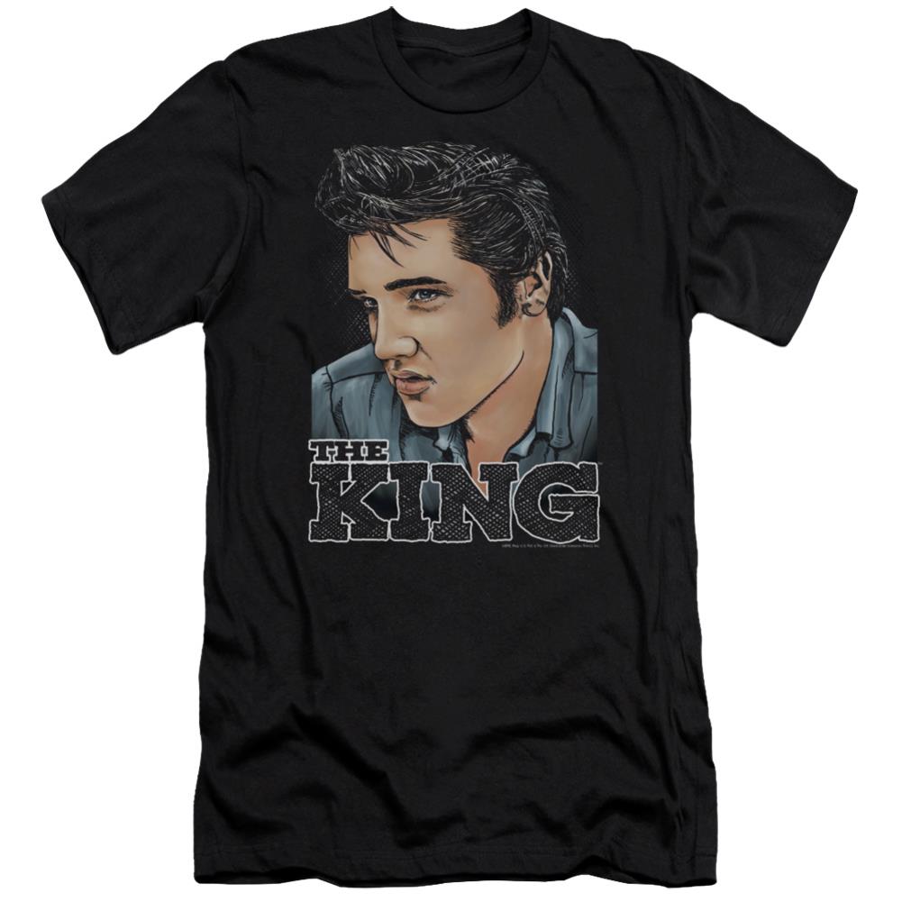 Elvis Presley Graphic King Men's Ultra-Soft 30/1 Cotton Slim Short-Sleeve T-Shirt