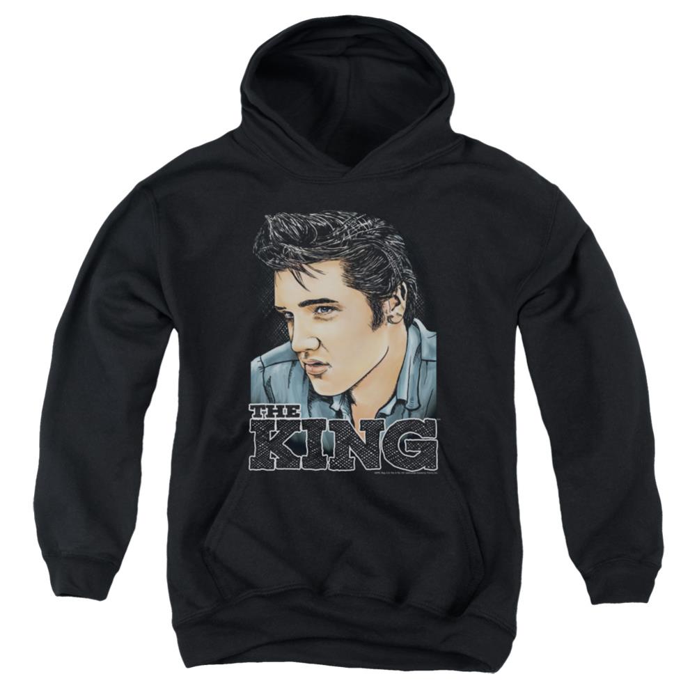 Elvis Presley Graphic King Youth Cotton Poly Pull-Over Hoodie