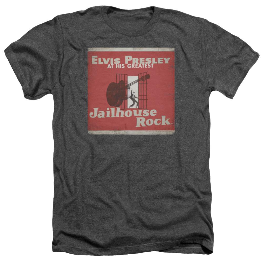 Elvis Presley Greatest Men's 30/1 Heather 60 40 Poly Short-Sleeve T-Shirt