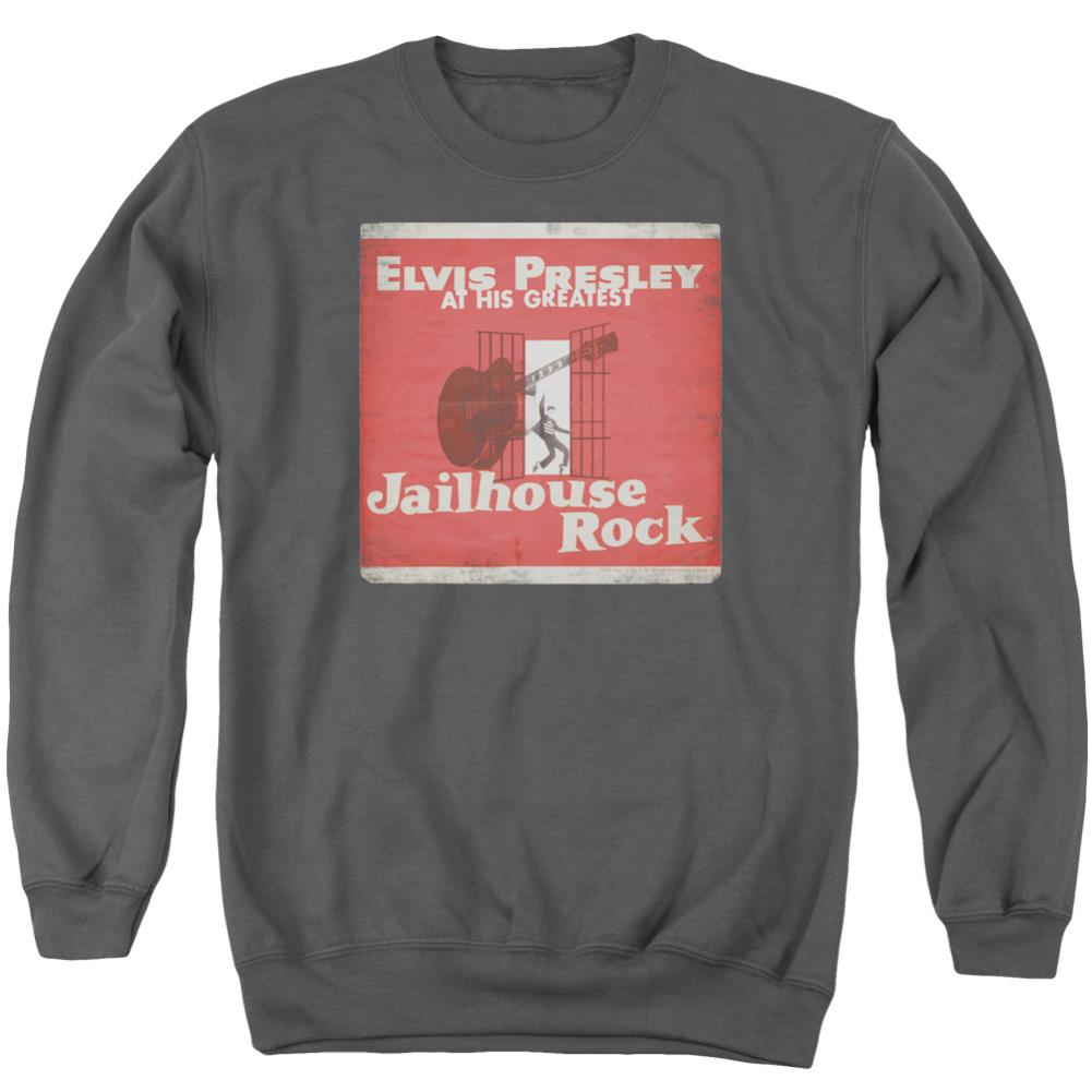 Elvis Presley Greatest Men's Crewneck 50 50 Poly Long-Sleeve T-Shirt
