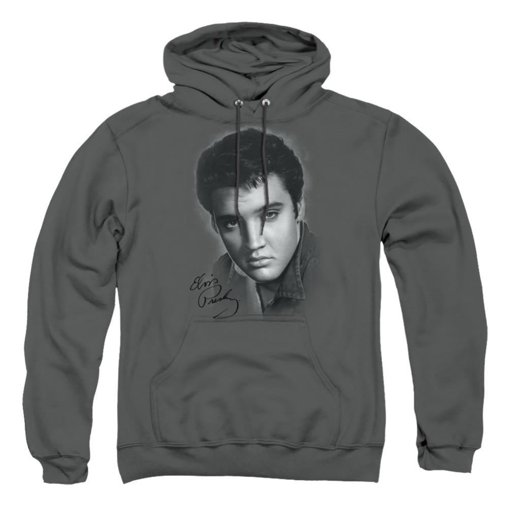 Elvis Presley Grey Portrait Men's Pull-Over 75 25 Poly Hoodie