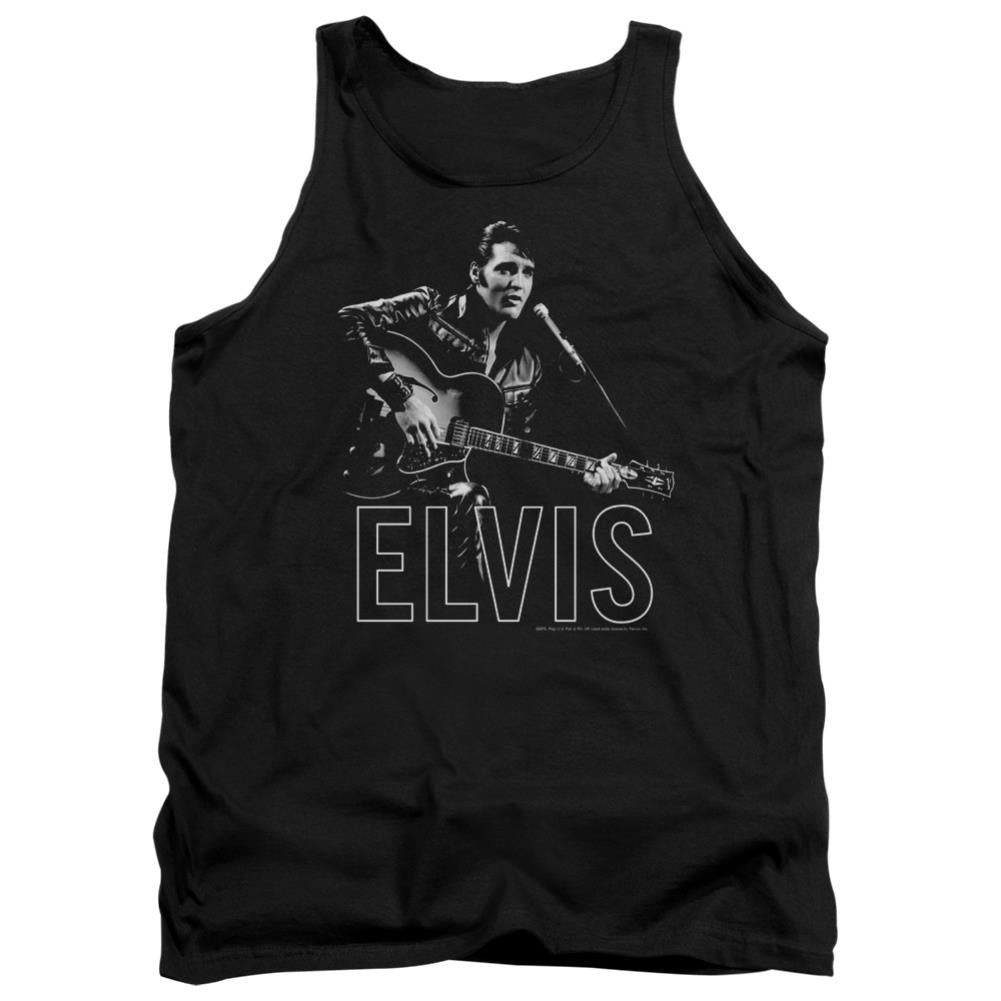 Elvis Presley Guitar In Hand Men's 18/1 Cotton Tank Top