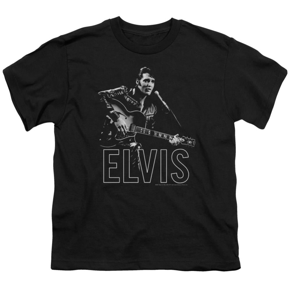Elvis Presley Guitar In Hand Youth 18/1 100% Cotton Short-Sleeve T-Shirt