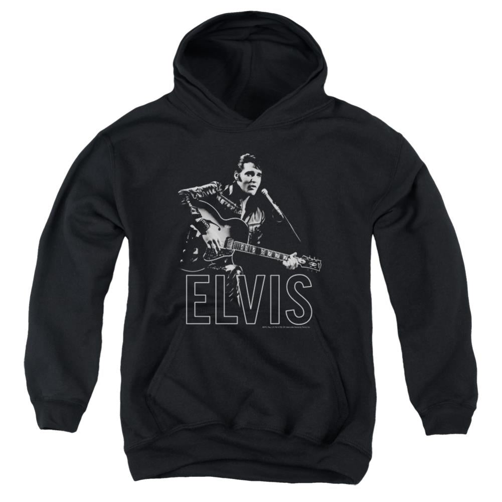 Elvis Presley Guitar In Hand Youth Cotton Poly Pull-Over Hoodie