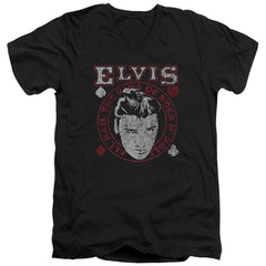 Elvis Presley Hail The King Men's 30/1 Cotton Slim V-Neck T-Shirt