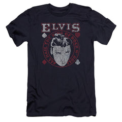 Elvis Presley Hail The King Men's Ultra-Soft 30/1 Cotton Slim Short-Sleeve T-Shirt