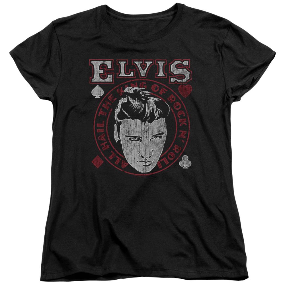 Elvis Presley Hail The King Women's 18/1 Cotton Short-Sleeve T-Shirt