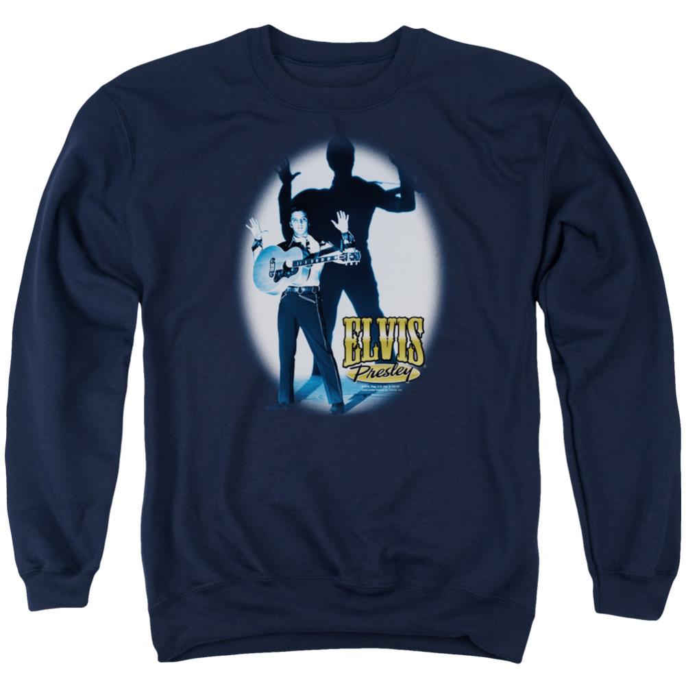 Elvis Presley Hands Up Men's Crewneck 50 50 Poly Long-Sleeve T-Shirt