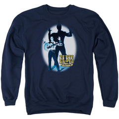 Elvis Presley Hands Up Men's Crewneck 50 50 Poly Long-Sleeve T-Shirt