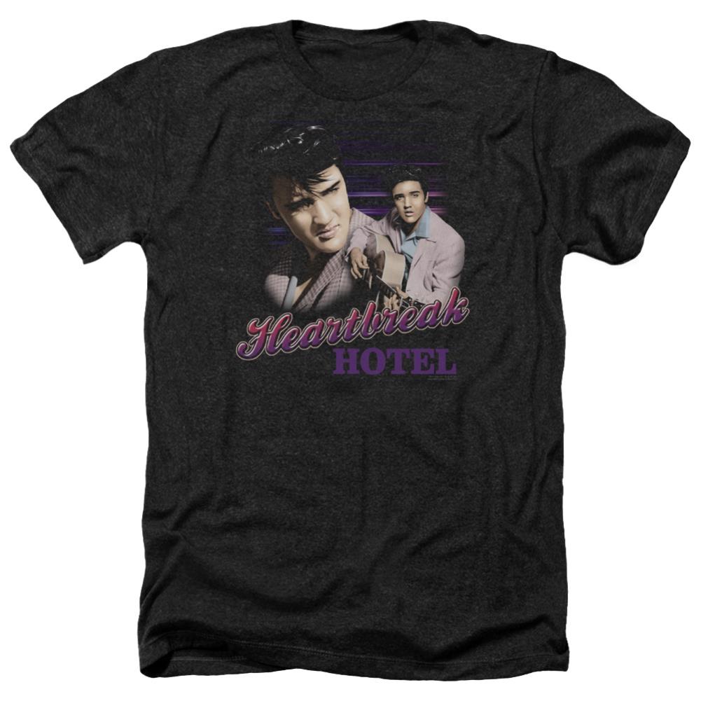 Elvis Presley Heartbreak Hotel Men's 30/1 Heather 60 40 Poly Short-Sleeve T-Shirt