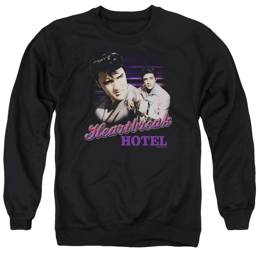 Elvis Presley Heartbreak Hotel Men's Crewneck 50 50 Poly Long-Sleeve T-Shirt
