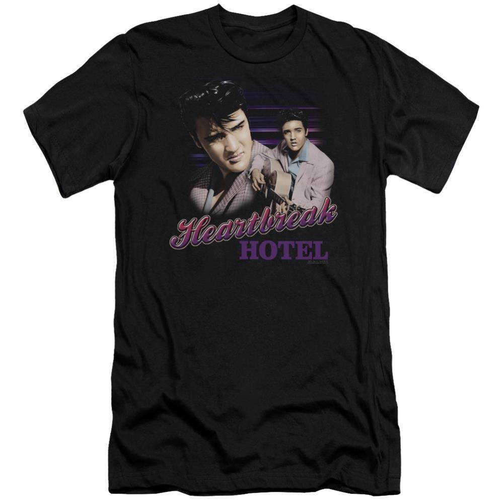 Elvis Presley Heartbreak Hotel Men's Ultra-Soft 30/1 Cotton Slim Short-Sleeve T-Shirt