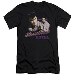 Elvis Presley Heartbreak Hotel Men's Ultra-Soft 30/1 Cotton Slim Short-Sleeve T-Shirt