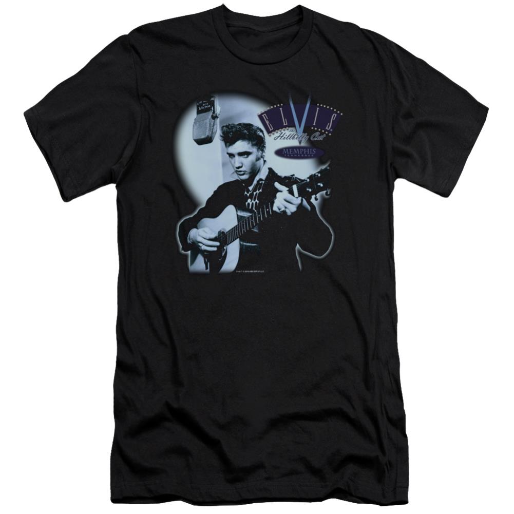 Elvis Presley Hillbilly Cat Men's Ultra-Soft 30/1 Cotton Slim Short-Sleeve T-Shirt