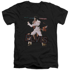 Elvis Presley Hit The Lights Men's 30/1 Cotton Slim V-Neck T-Shirt