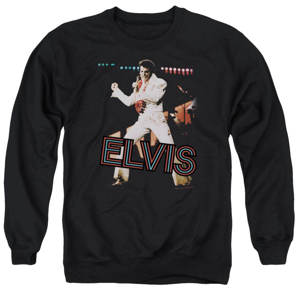 Elvis Presley Hit The Lights Men's Crewneck 50 50 Poly Long-Sleeve T-Shirt