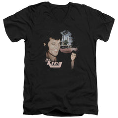 Elvis Presley Home Sweet Home Men's 30/1 Cotton Slim V-Neck T-Shirt
