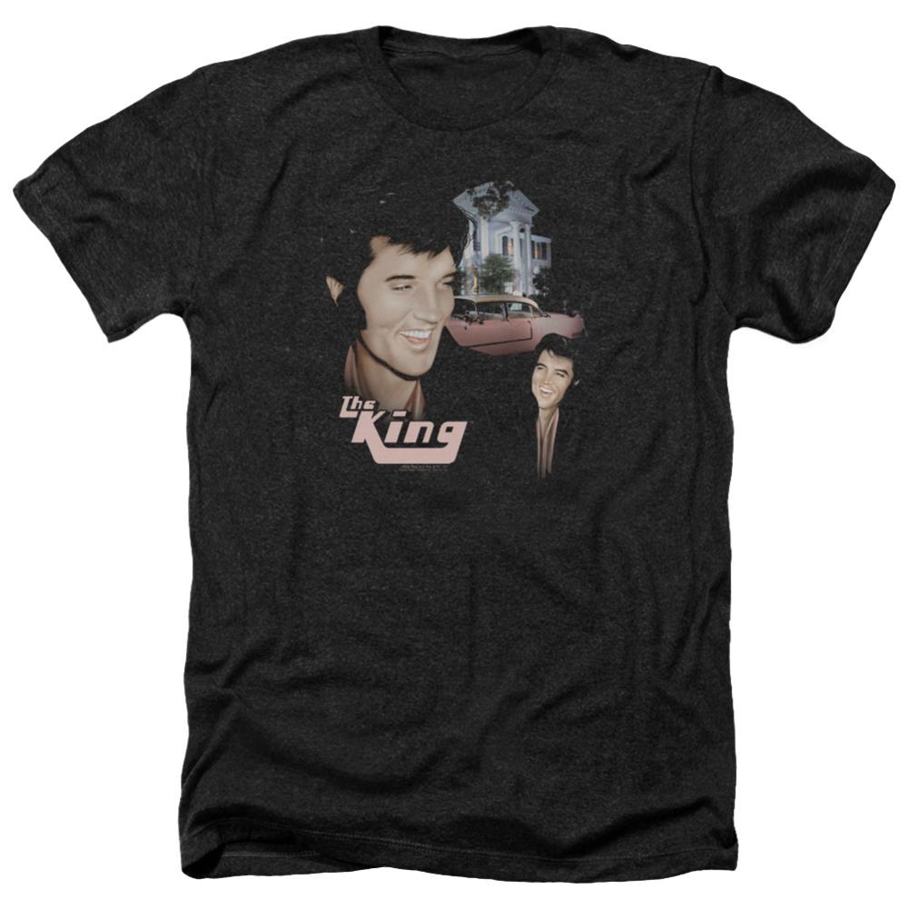 Elvis Presley Home Sweet Home Men's 30/1 Heather 60 40 Poly Short-Sleeve T-Shirt