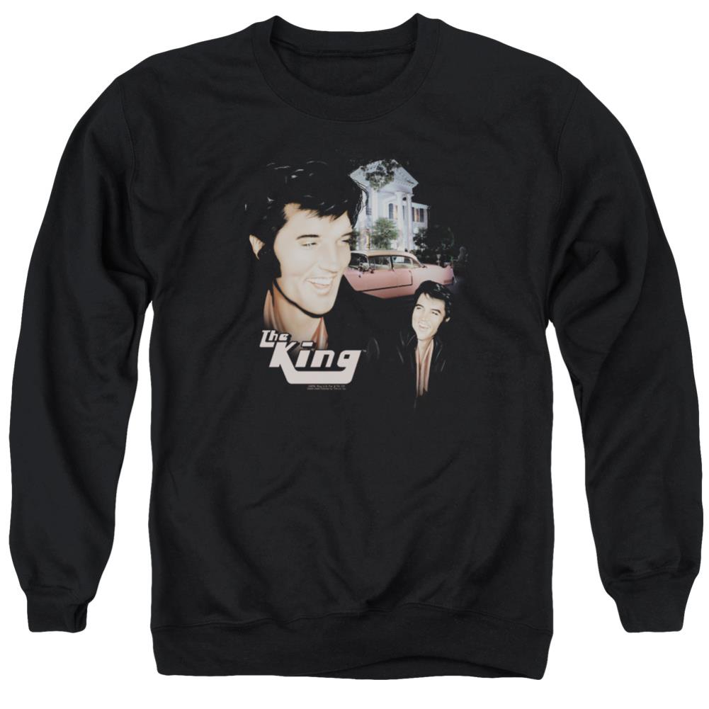 Elvis Presley Home Sweet Home Men's Crewneck 50 50 Poly Long-Sleeve T-Shirt