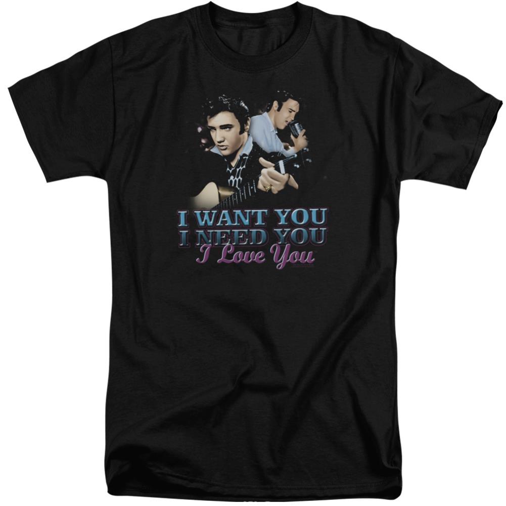 Elvis Presley I Want You Men's 18/1 Tall Cotton Short-Sleeve T-Shirt