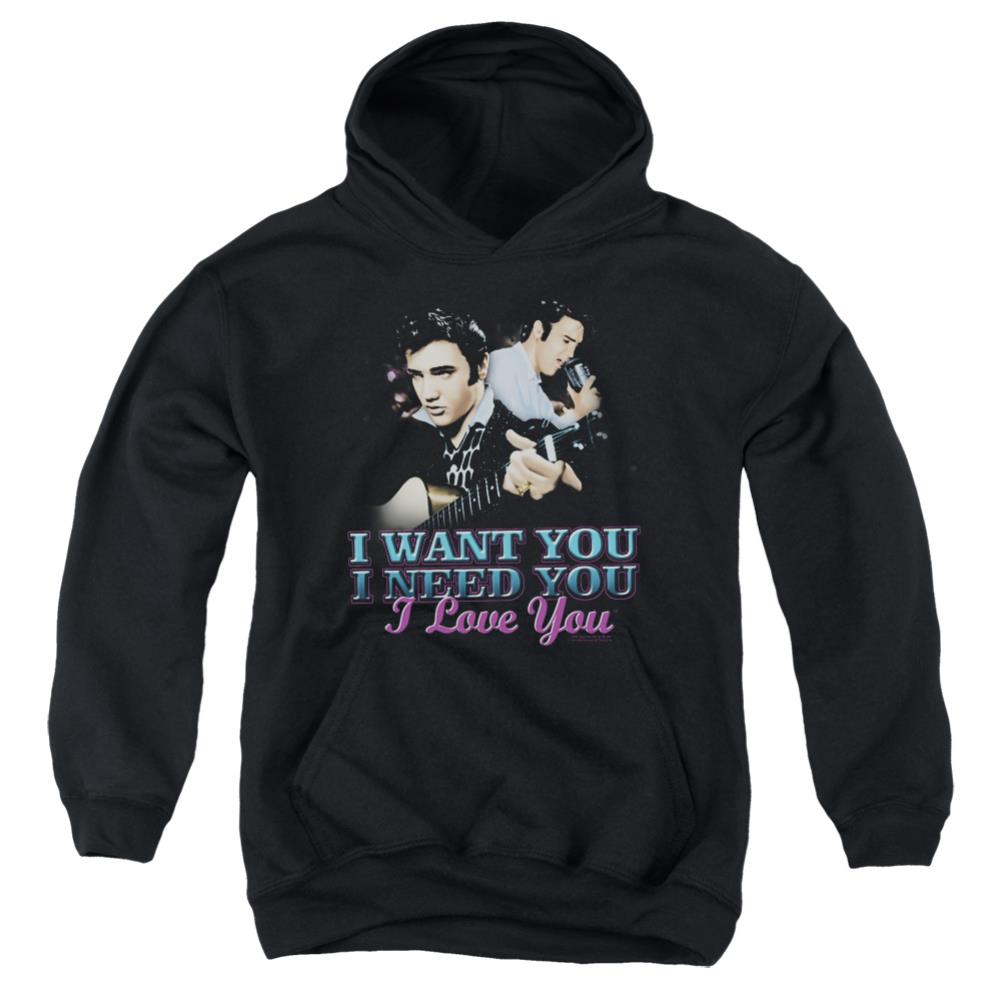 Elvis Presley I Want You Youth Cotton Poly Pull-Over Hoodie
