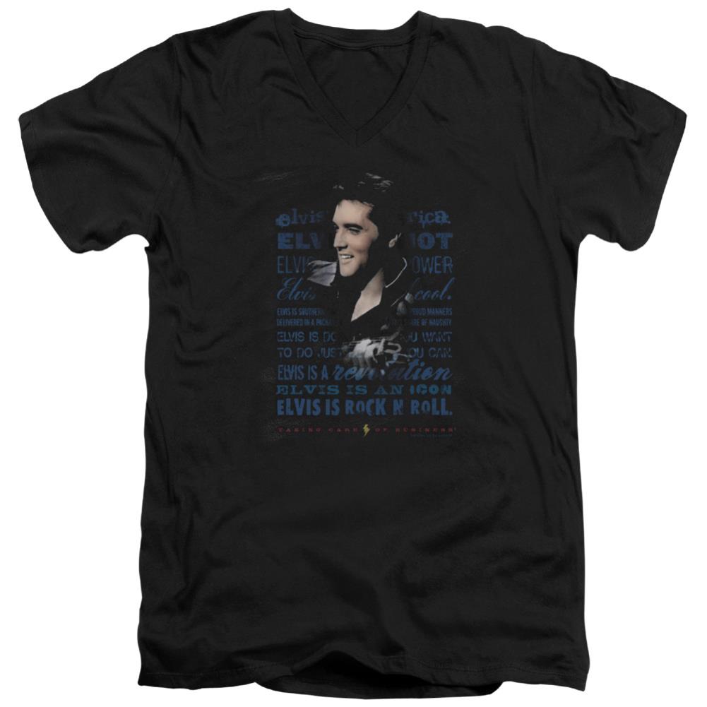 Elvis Presley Icon Men's 30/1 Cotton Slim V-Neck T-Shirt