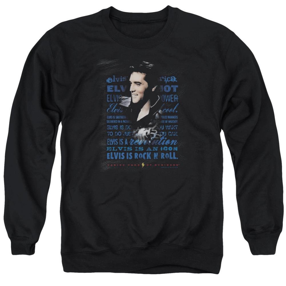 Elvis Presley Icon Men's Crewneck 50 50 Poly Long-Sleeve T-Shirt