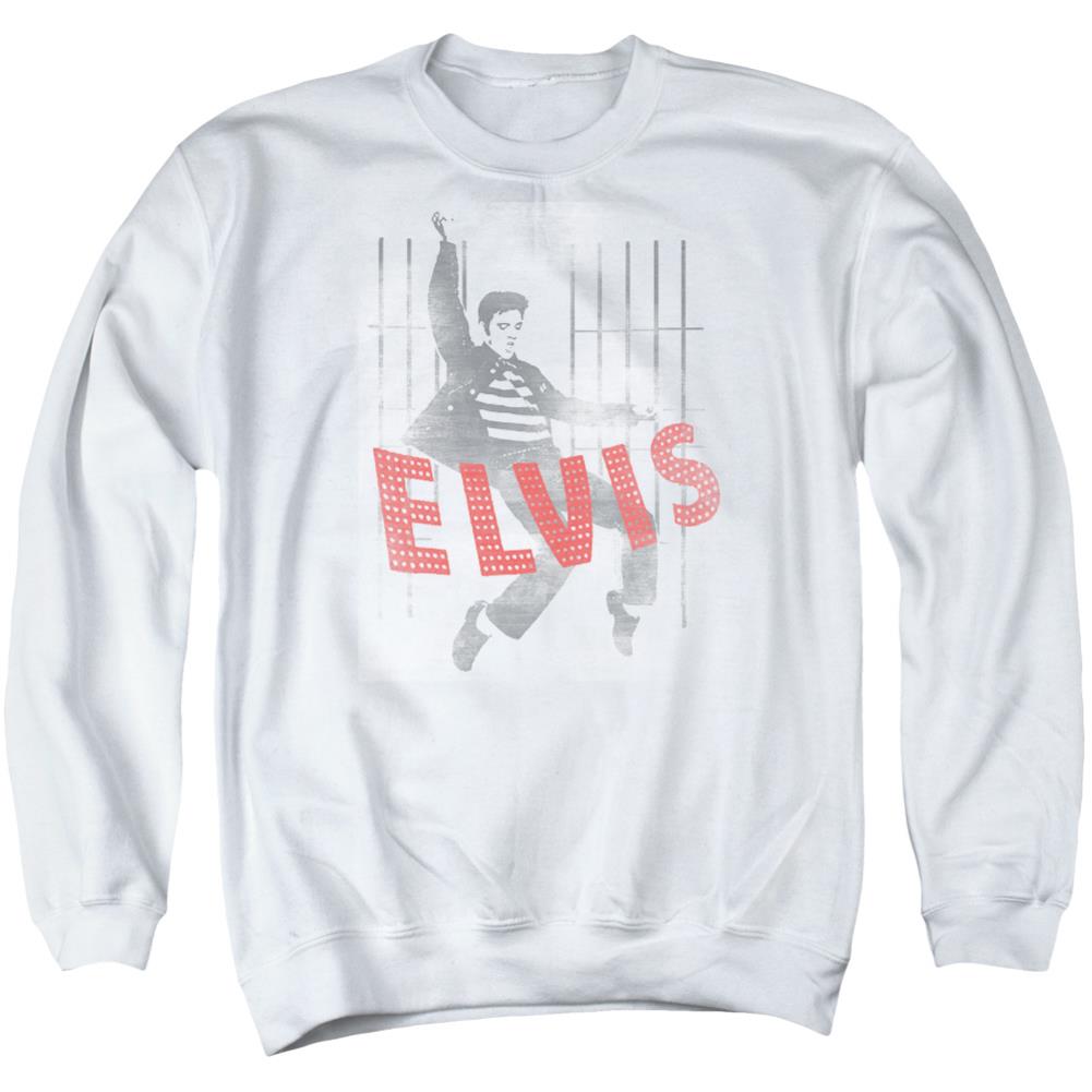 Elvis Presley Iconic Pose Men's Crewneck 50 50 Poly Long-Sleeve T-Shirt