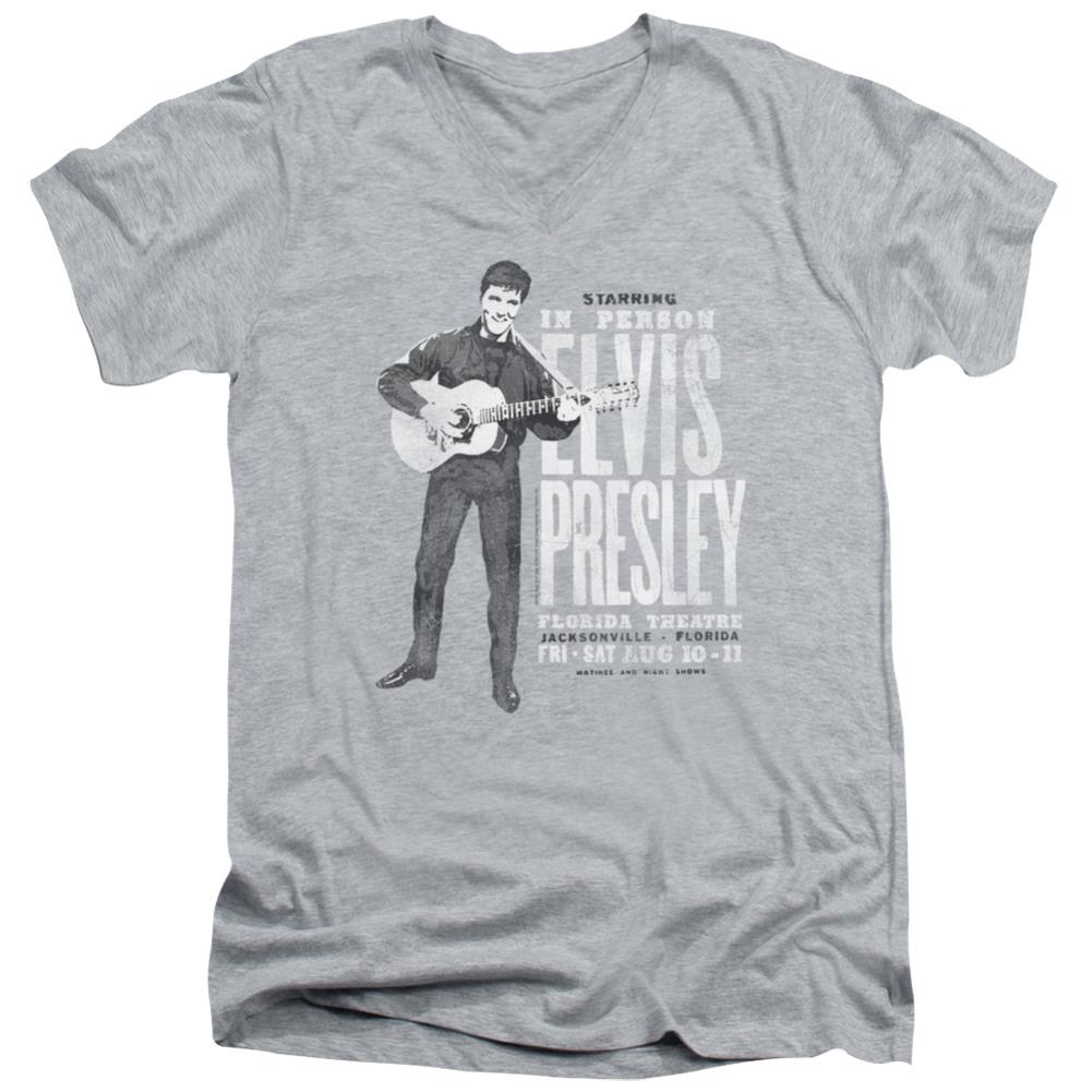 Elvis Presley In Person Men's 30/1 Cotton Slim V-Neck T-Shirt