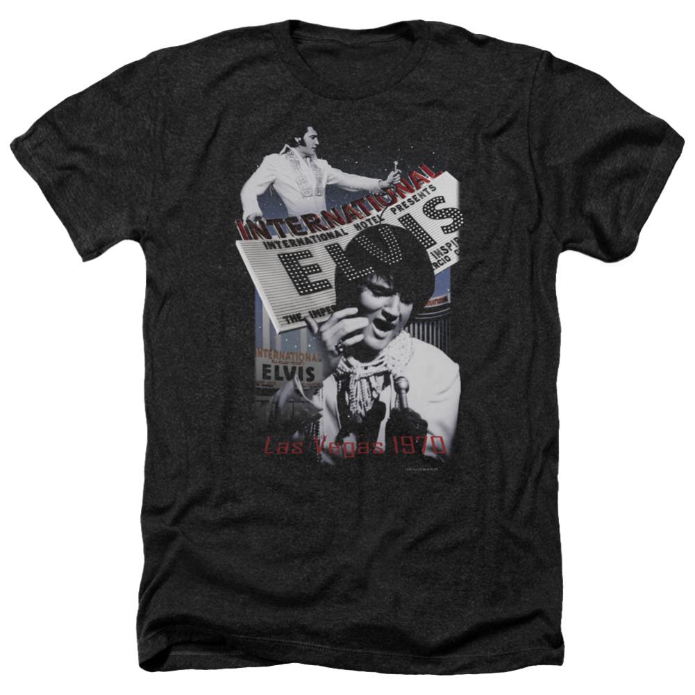 Elvis Presley International Hotel Men's 30/1 Heather 60 40 Poly Short-Sleeve T-Shirt
