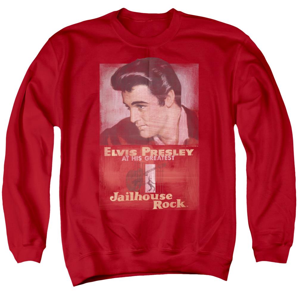 Elvis Presley Jailhouse Rock Poster Men's Crewneck 50 50 Poly Long-Sleeve T-Shirt