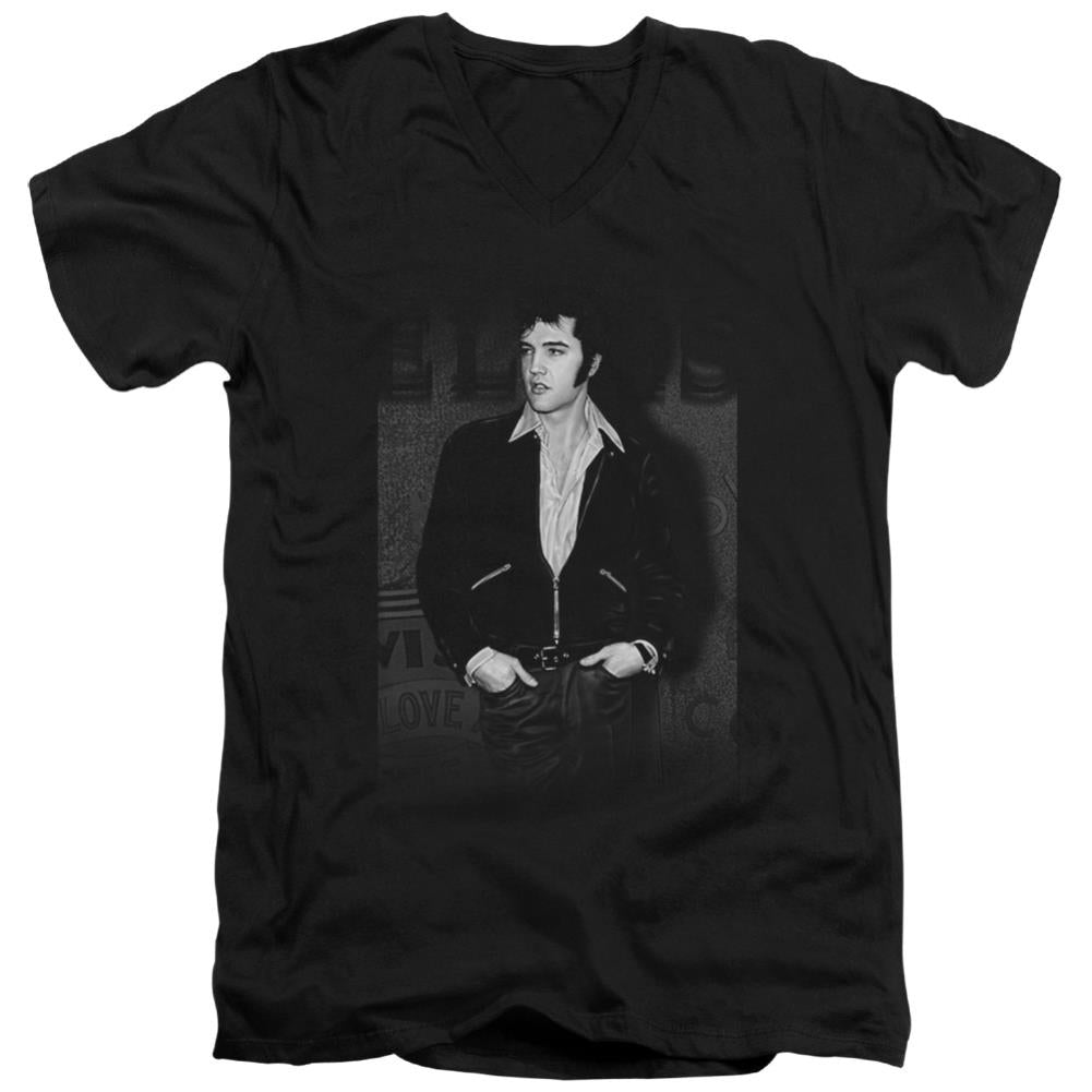 Elvis Presley Just Cool Men's 30/1 Cotton Slim V-Neck T-Shirt