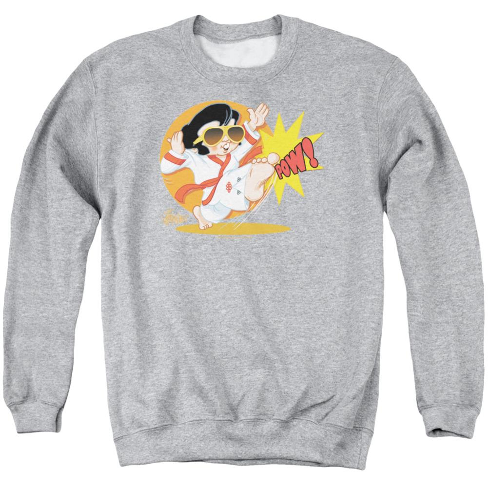 Elvis Presley Karate King Men's Crewneck 50 50 Poly Long-Sleeve T-Shirt